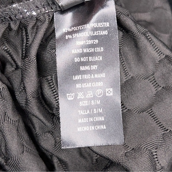New S/M New Mix Black Textured Leggings Pull On Stretch Athletic Goth - Picture 11 of 12